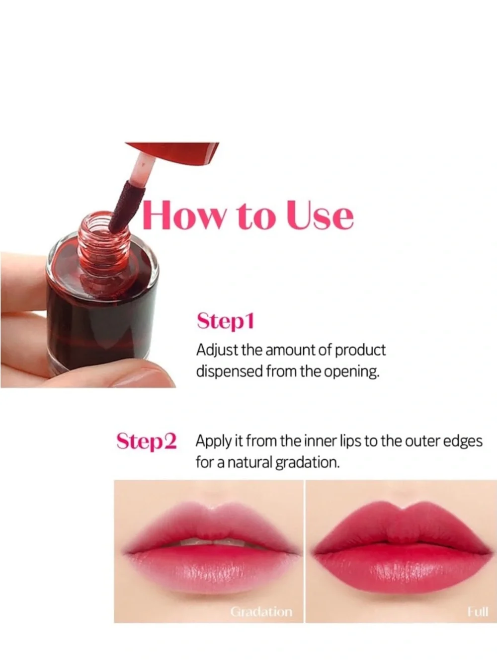 Etude Cherry Ade Dear Darling Water Lip Tint- warm toned red, long lasting